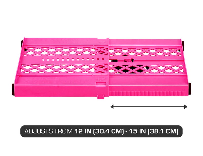LockerMate It's Academic LockerMate Adjust-A-Shelf Locker Shelf, Easy to Use, Extends to Fit Your Locker, Pink - Image 2